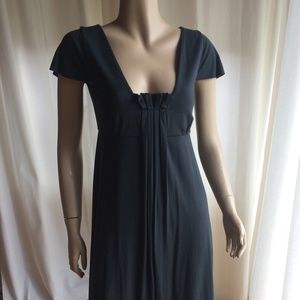 Gray Jersey Cap-Sleeve Dress